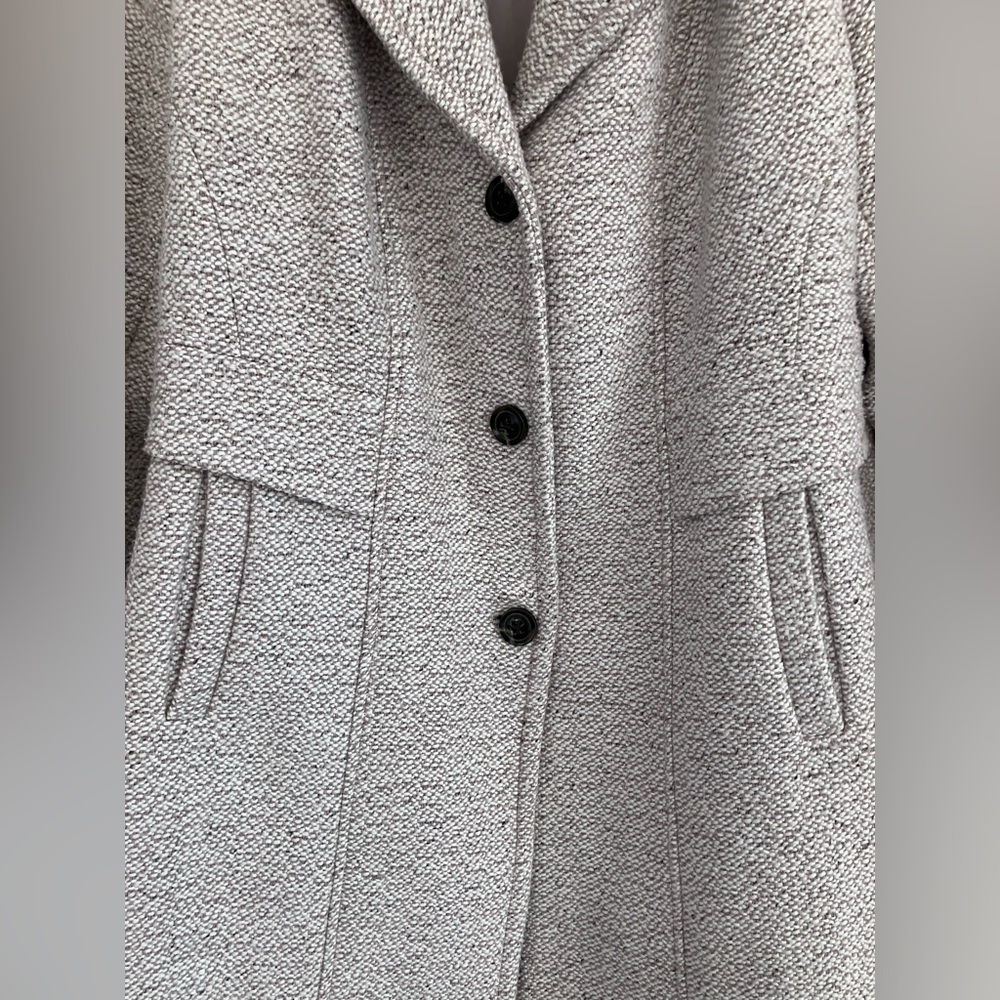 GALLERY New York Cream & Tan Tweed Coat Size 1X - Picture 4 of 14
